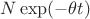 $N\exp(-\theta t)$
