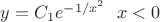 $ y = C_1 e^{-1/x^2 } \ \  x < 0$