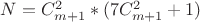 $N=C_{m+1}^2*(7C_{m+1}^2+1)$