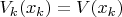 $V_k(x_k)=V(x_k)$