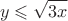 \[
y \leqslant \sqrt {3x} 
\]