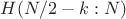 $H(N/2-k:N)$