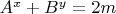 $A^x+B^y=2m$