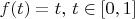 $f(t) = t,\,t \in [0,1]$