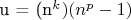 u = (n^k)(n^p - 1)
