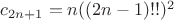$c_{2n+1}=n((2n-1)!!)^2$