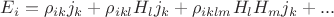 $E_i=\rho_{ik}j_k+\rho_{ikl}H_lj_k+\rho_{iklm}H_lH_mj_k+...$