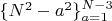 $\{N^2-a^2\}_{a=1}^{N-3}$