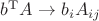 $b^{\mathrm{T}}A\to b_{i}A_{ij}$