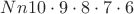 $Nn10\cdot 9\cdot 8\cdot 7\cdot 6$