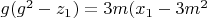 $g(g^2-z_1)=3m(x_1-3m^2$