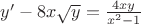 $y'-8x\sqrt{y}=\frac{4xy}{x^2-1}$