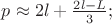 $p \approx 2l+\frac{2l-L}{3};$