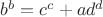 $b^b=c^c+ad^d$