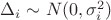 $\Delta_i\sim N(0,\sigma_i^2)$