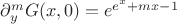 $\partial_y^m G(x,0)=e^{e^x+mx-1}$