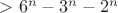 $>6^n-3^n-2^n$