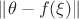$\|\theta - f(\xi)\|$