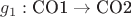 $g_1: \text{СО1} \to \text{СО2}$