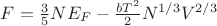 $F = \frac{3}{5} N E_F - \frac{b T^2}{2} N^{1/3} V^{2/3}$
