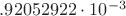 $.92052922\cdot 10^{-3}$ $.92052922\cdot 10^{-3}$