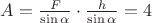 $A= \frac{F_Т}{\sin \alpha} \cdot \frac{h}{\sin \alpha} = 4$