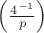 $\left( \frac{4^{-1}}{p} \right)$