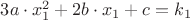 $3a\cdot x_1^2+2b\cdot x_1 +c=k_1$