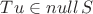 $Tu \in null  \, S$