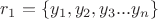 $r_1=\{y_1,y_2,y_3...y_n \}$