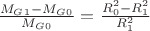 $\frac{M_G_1-M_G_0}{M_G_0}=\frac{R_0^2-R_1^2}{R_1^2}$