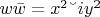 $ w \bar w = x^2 &ndash; iy^2 $