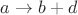 $a \to b + d$