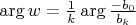 ${\arg w=\frac1k\arg\frac{-b_0}{b_k}}$