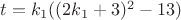 $t=k_1((2k_1+3)^2-13)$