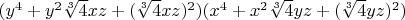 $(y^4+y^2 \sqrt[3]{4} xz+(\sqrt[3]{4} xz)^2)(x^4+x^2 \sqrt[3]{4} yz+(\sqrt[3]{4} yz)^2)$