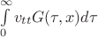 $\int\limits_0^{\infty}v_{tt}G(\tau,x)d\tau$