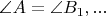 $\angle A=\angle B_1, ...$