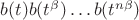 $b(t) b(t^\beta) \ldots b(t^{n\beta}) $