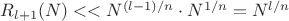 $R_{l+1}(N) << N^{(l-1)/n} \cdot N^{1/n}= N^{l/n} $