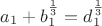 $a_1+b_1^{\frac{1}{3}}=d_1^{\frac{1}{3}}$