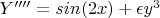 $Y'''' = sin(2x) + \epsilon y^3$