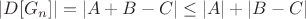 $|D[G_n]| = |A+B-C| \leq |A|+|B-C|$