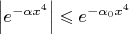 $\left|e^{-\alpha x^4}\right| \leqslant e^{-\alpha_0x^4}$