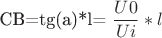 CB=tg(a)*l=\dfrac{U0}{Ui}*l