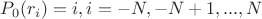 $P_0(r_i)=i, i=-N,-N+1,...,N$ $P_0(r_i)=i, i=-N,-N+1,...,N$