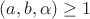 $(a,b,\alpha)\ge1$