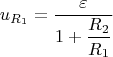$$u_{R_1}=\dfrac{\varepsilon}{1+\dfrac{R_2}{R_1}}$$