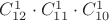 $C^{1}_{12} \cdot C^{1}_{11} \cdot C^{1}_{10}$
