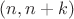 $(n, n+k)$